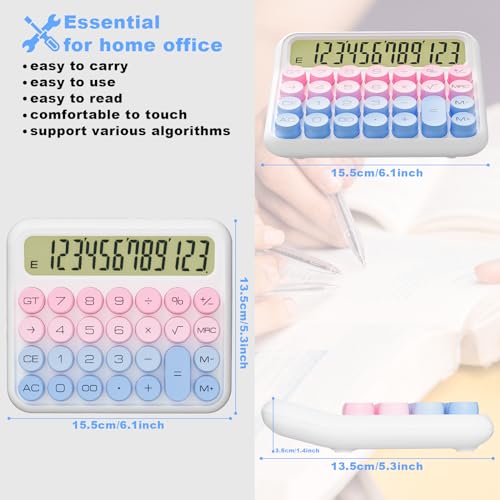 12 Digit 5-Inch LCD Display Battery Desk Calculator Y634