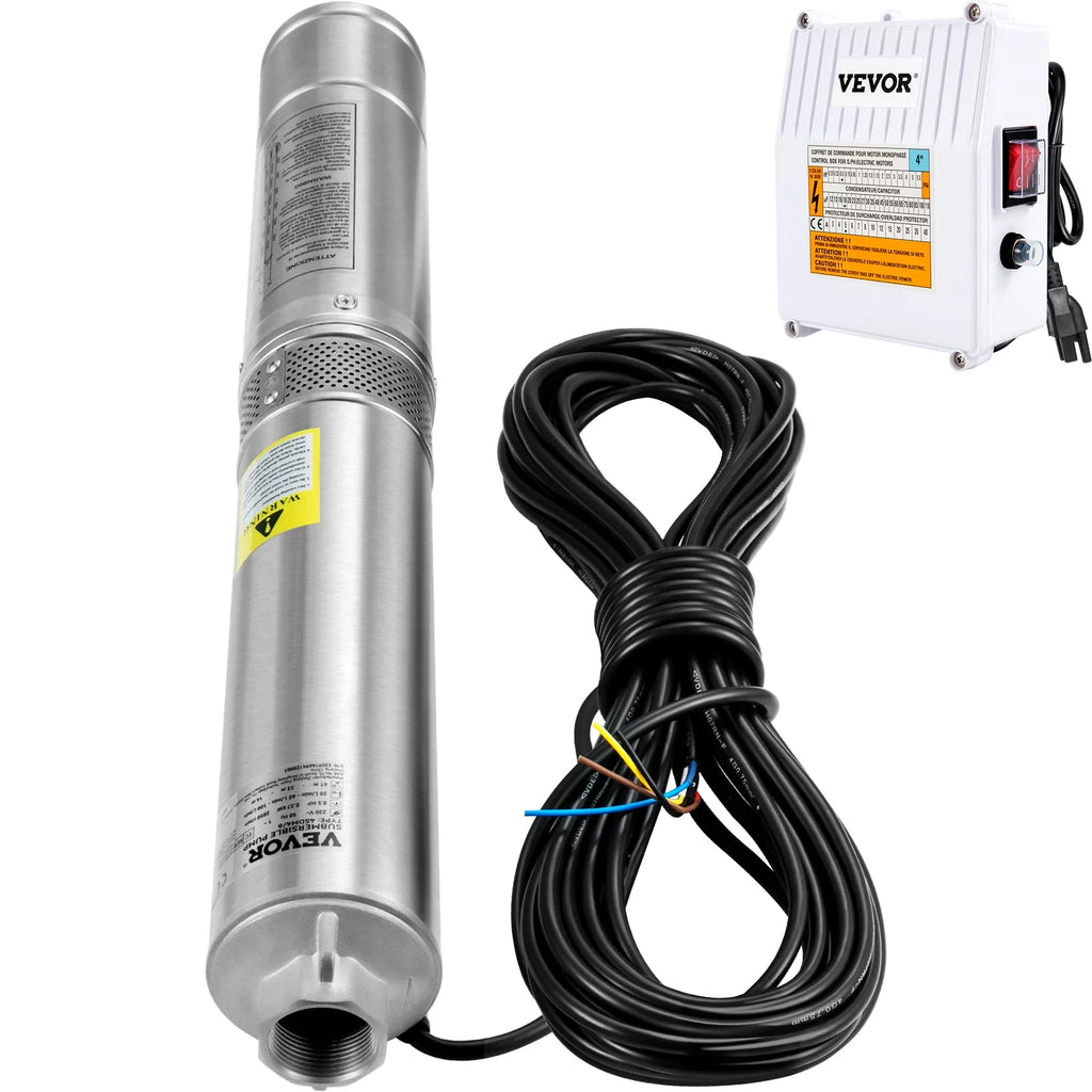 3HP 230V 37GPM 640 ft Head 4 inch Stainless Steel Submersible Pump M6539