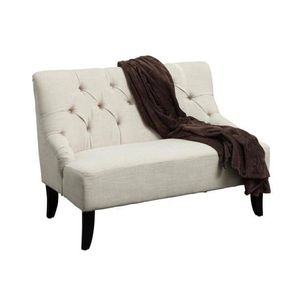 Light Beige Fabric Settee K15567