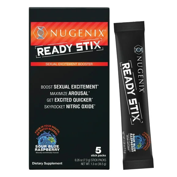 Men's Excitement Booster Supplement 5 Packets Powder Sour Blue Raspberry P222