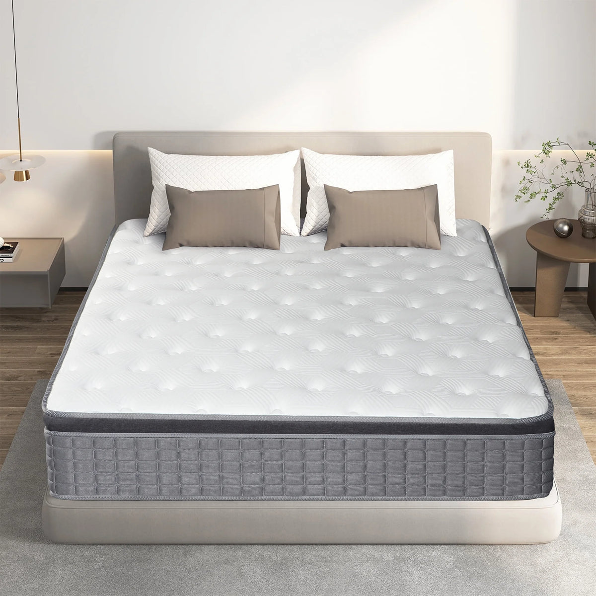 14 inch Gel Memory Foam Pocket Spring Hybrid Mattress U76469