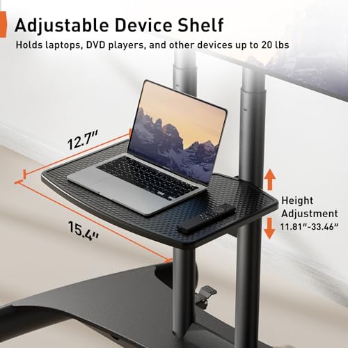 32-82 Inch Mobile TV Cart with Wheels S1290