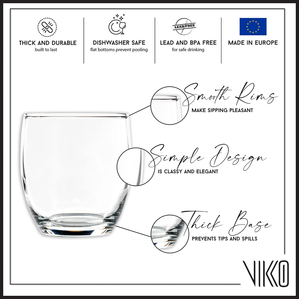 8.3 Ounce Clear Glass Tumblers, Set of Six, Dishwasher Safe G4564