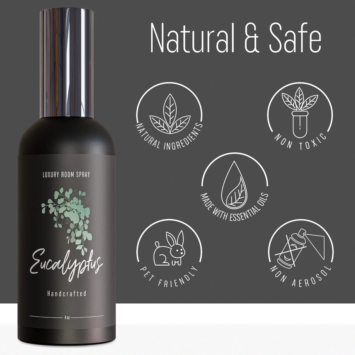 Room Spray Air Freshener Spray Essential Oil Mist (Eucalyptus, 4oz) K797