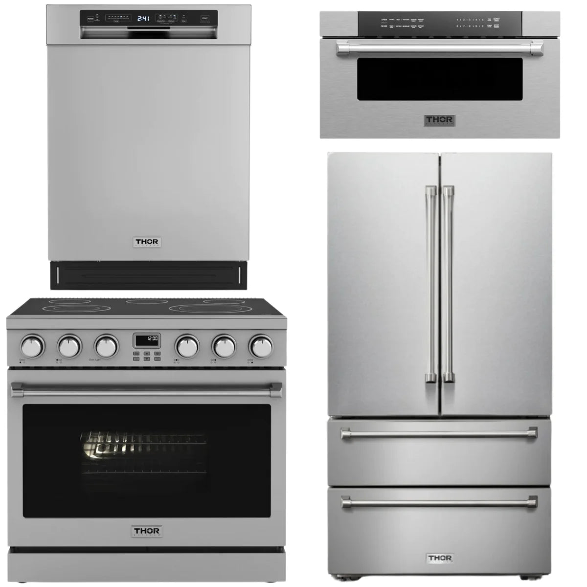 36 Electric Range, Refrigerator, Dishwasher and Microwave K46965