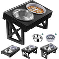 Adjustable Elevated Dog Bowl Stand with Slow Feeder Bowl E4975