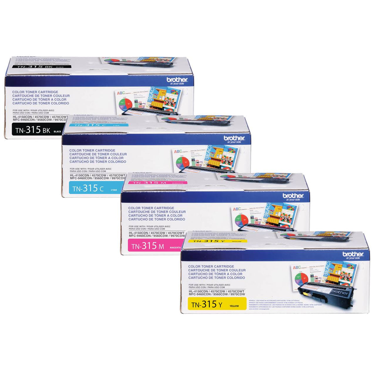 Black, Cyan, Magenta, Yellow Toner Cartridges W4073