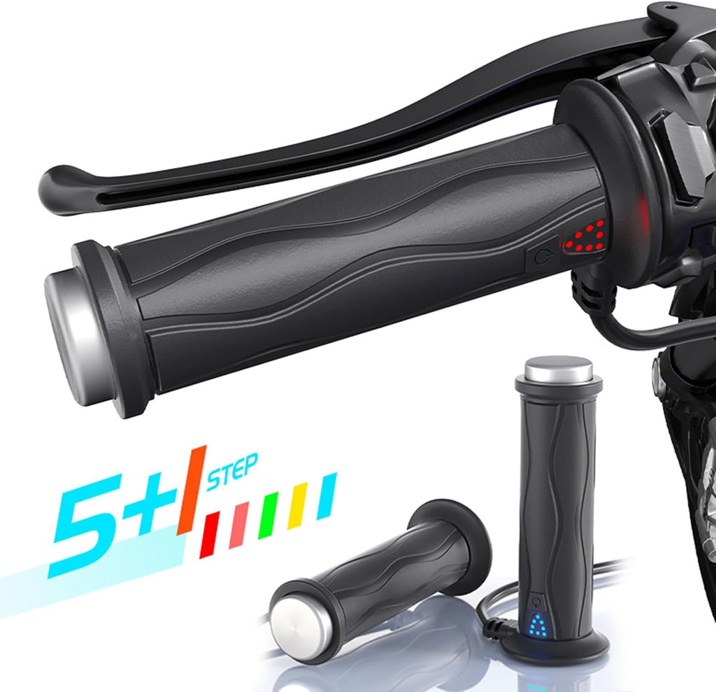 Electric Heated Motorcycle Handlebar Grips 5 Gear Temperature Waterproof V447