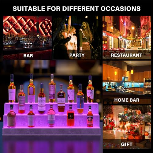 Grey LED Illuminated Bottle Shelf H5925