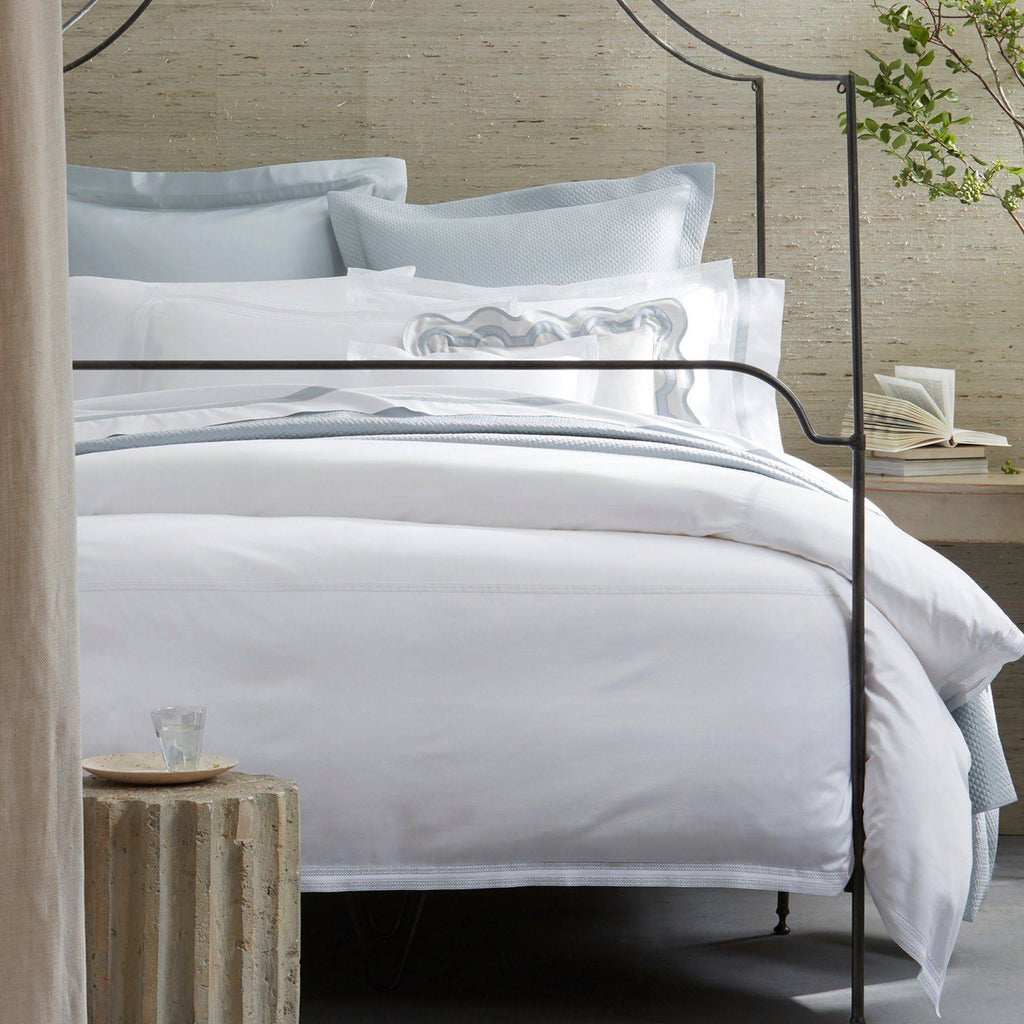 Hazy Blue Full/Queen Cotton Sateen Flat Sheet E121