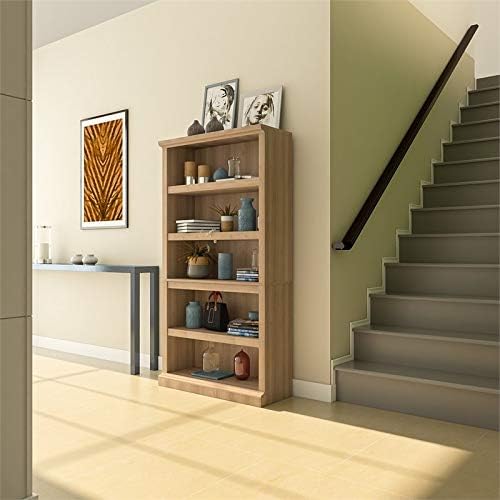 5 Shelf Bookcase with 3 Adjustable Shelves in Salt Oak W536934