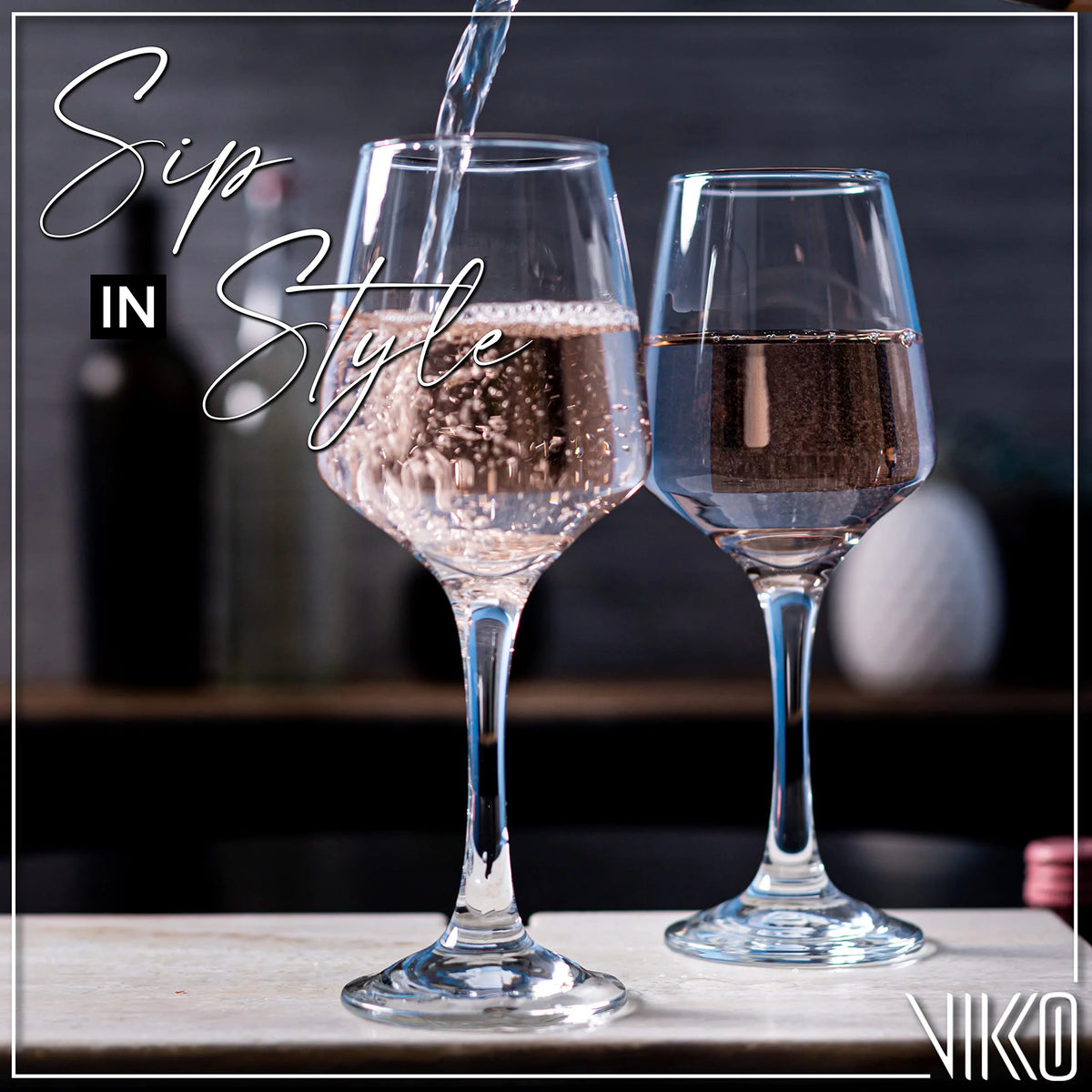 10.5 Ounce Clear Glass Wine Glasses Set of 6 B77701