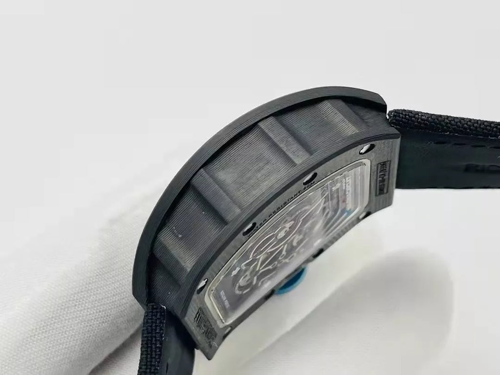 Skeleton Blue Dial Black Bezel Black Canvas Strap Watch B879421