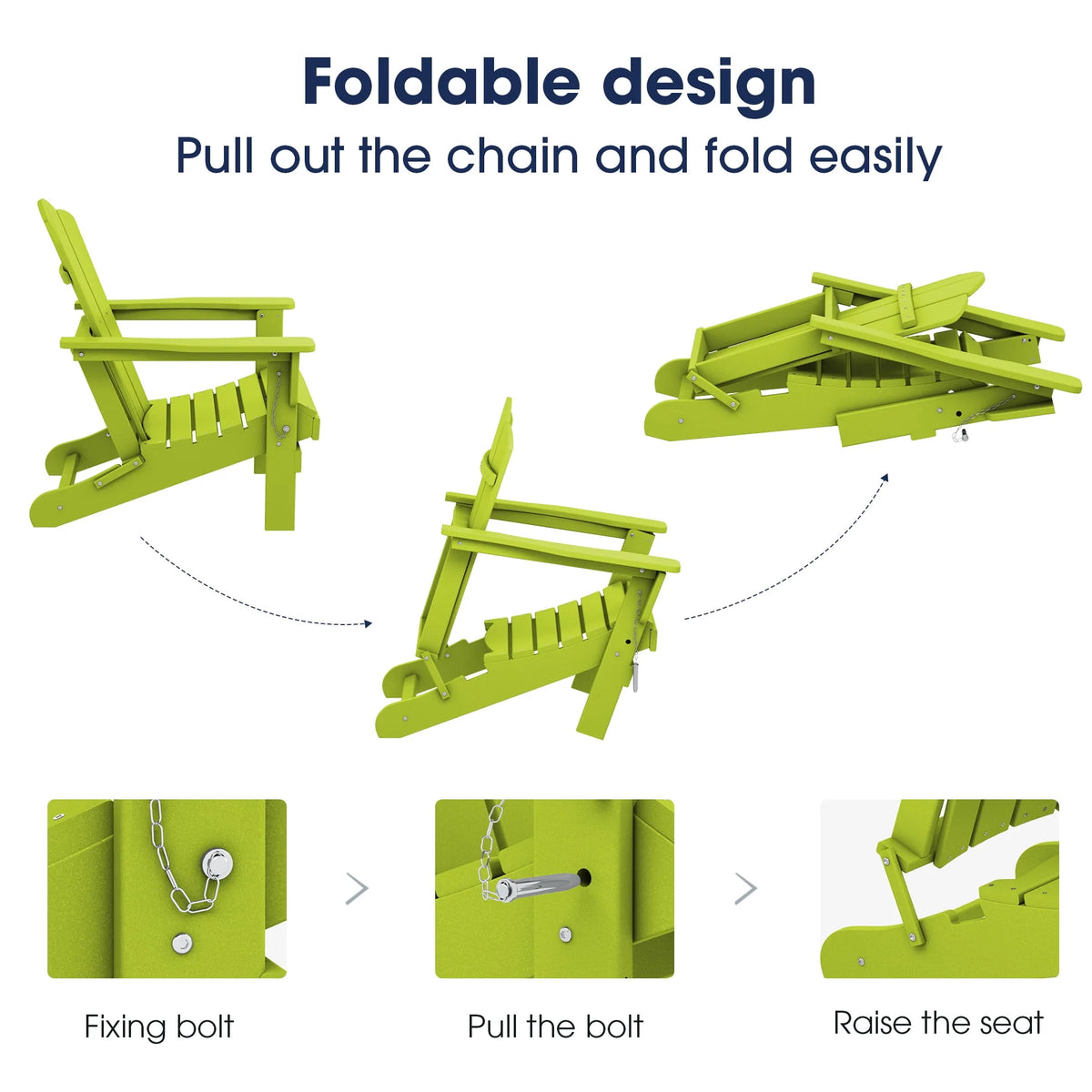 Gray Folding Plastic Adirondack Chair B2817