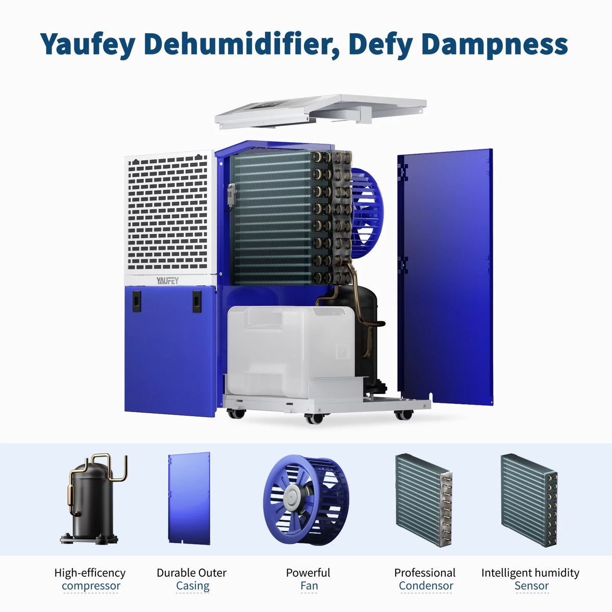 155 Pint Commercial Dehumidifier with Drain Hose U962