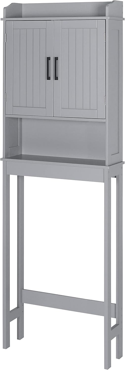 Grey Over The Toilet Storage Cabinet with Adjustable Shelf D39627