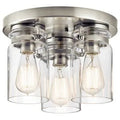 Brushed Nickel 3-Light Flush Mount Fixture T7227