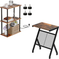 3-Tier Narrow Side Table with Charging Station I6161