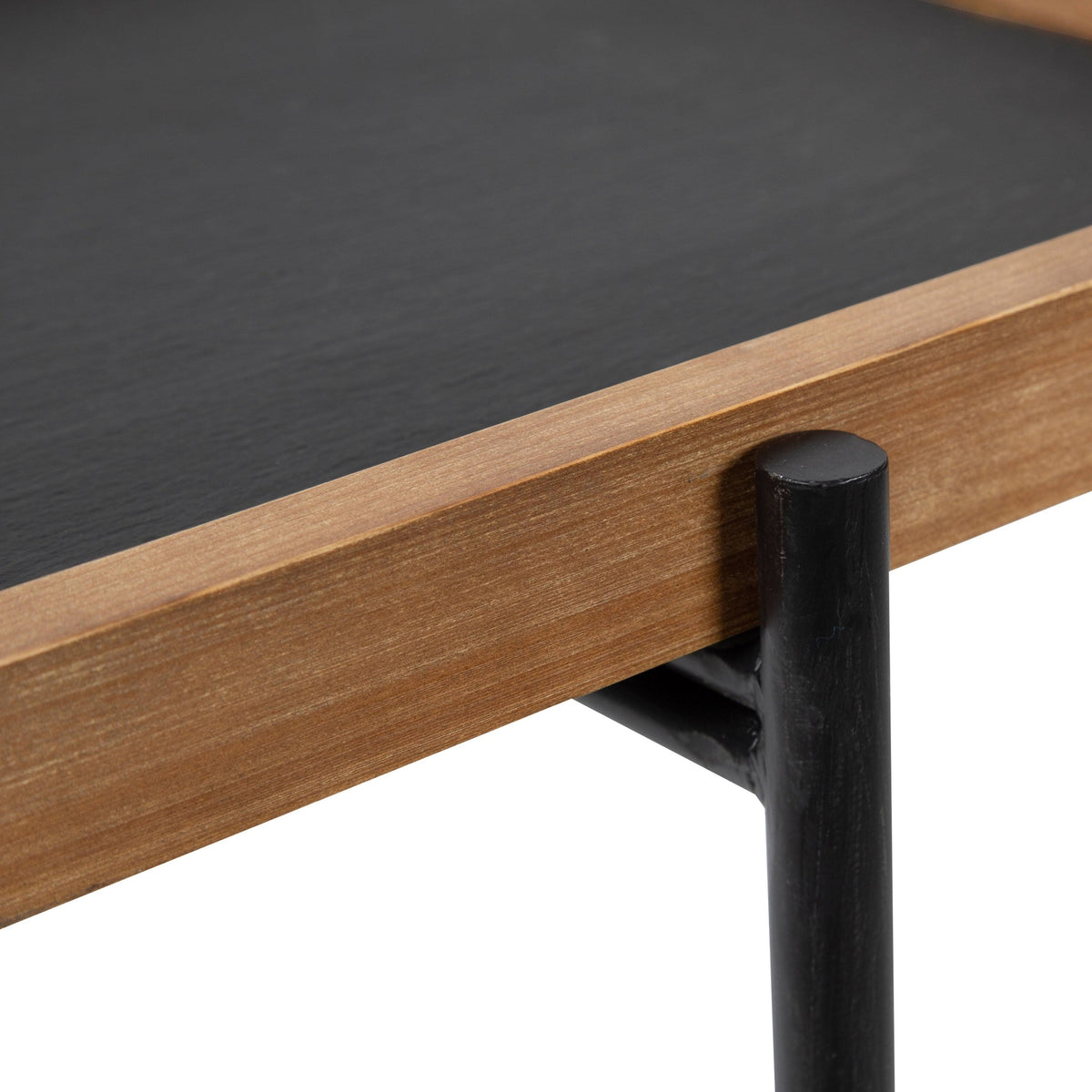 Rustic Brown/Black Wood End Table V979