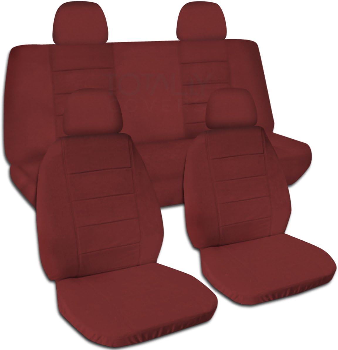 Navy Blue Solid Color Car Seat Covers with 4 Headrest Covers J58466