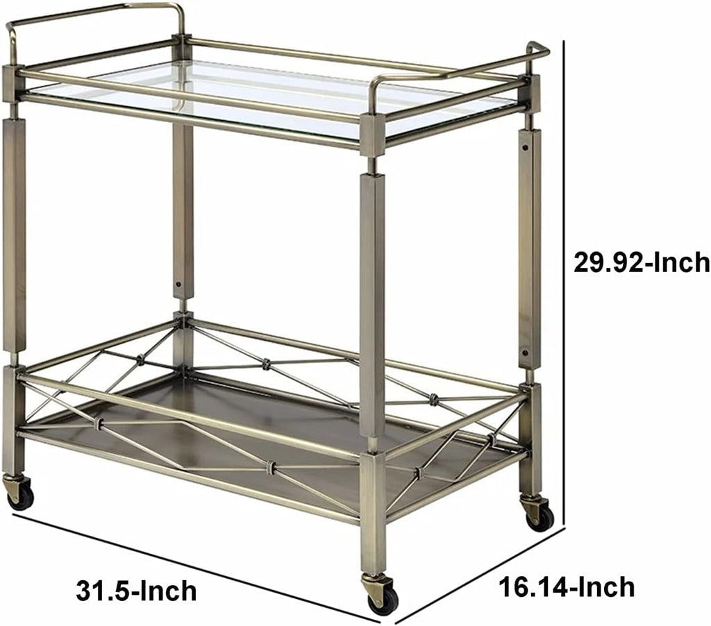 Antique Gold Clear Glass Cart L483137