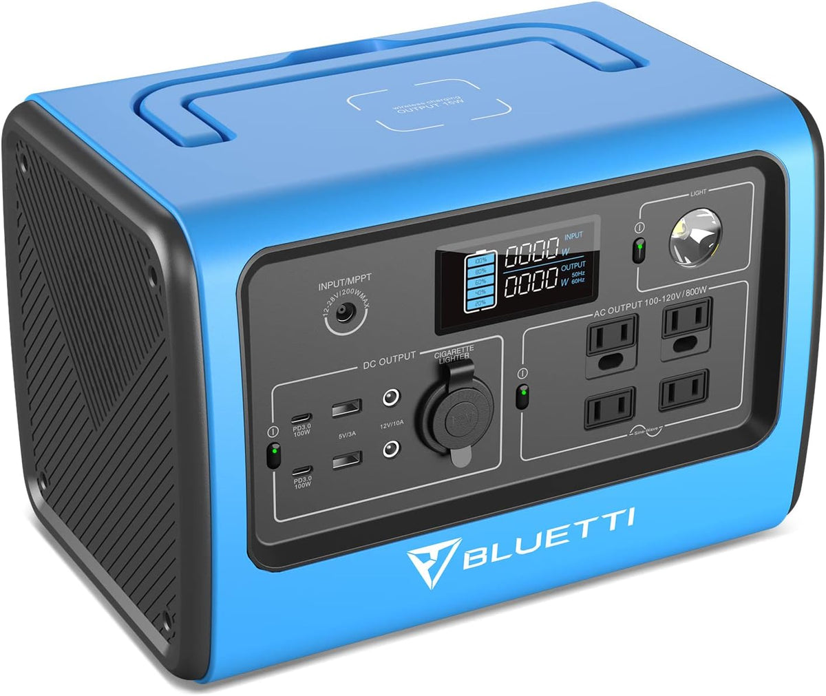 800W/716Wh Portable Power Station LiFePo4 Battery Pack with 4 110V AC Outlets O9969