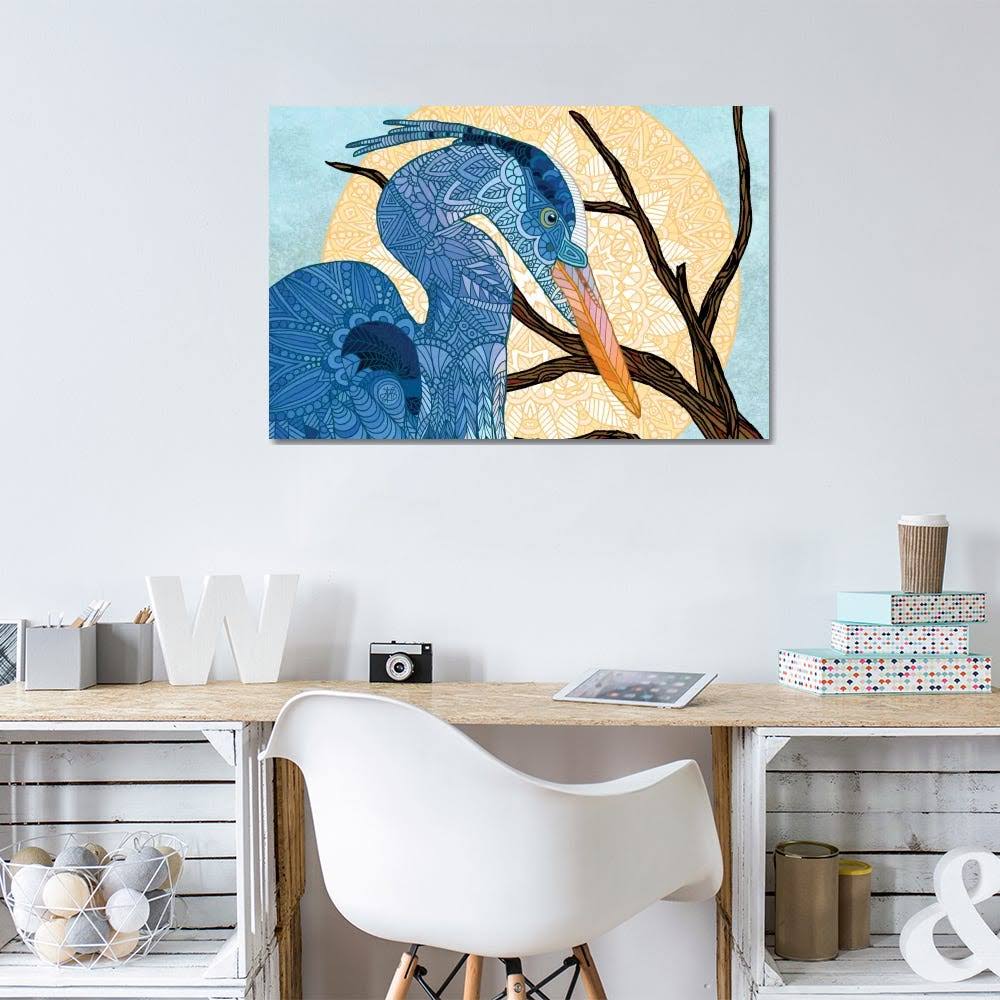 Canvas Prints Egret Sun Animal Art Birds Egrets J388