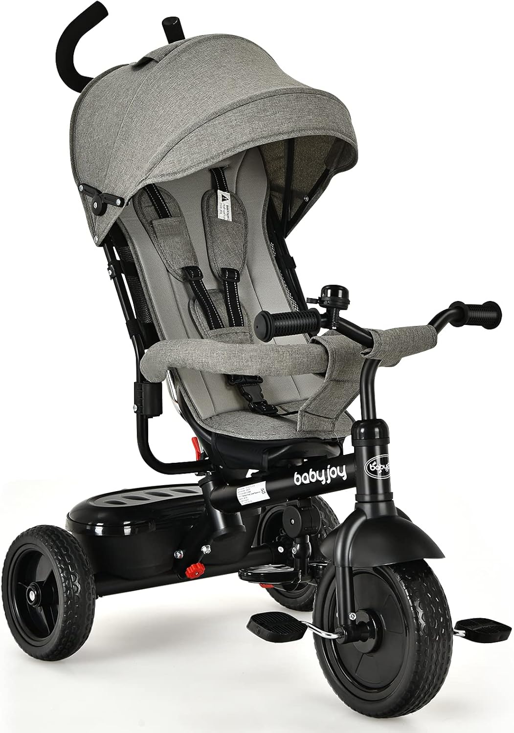 4-in-1 Toddler Tricycle with Push Handle and Canopy G872
