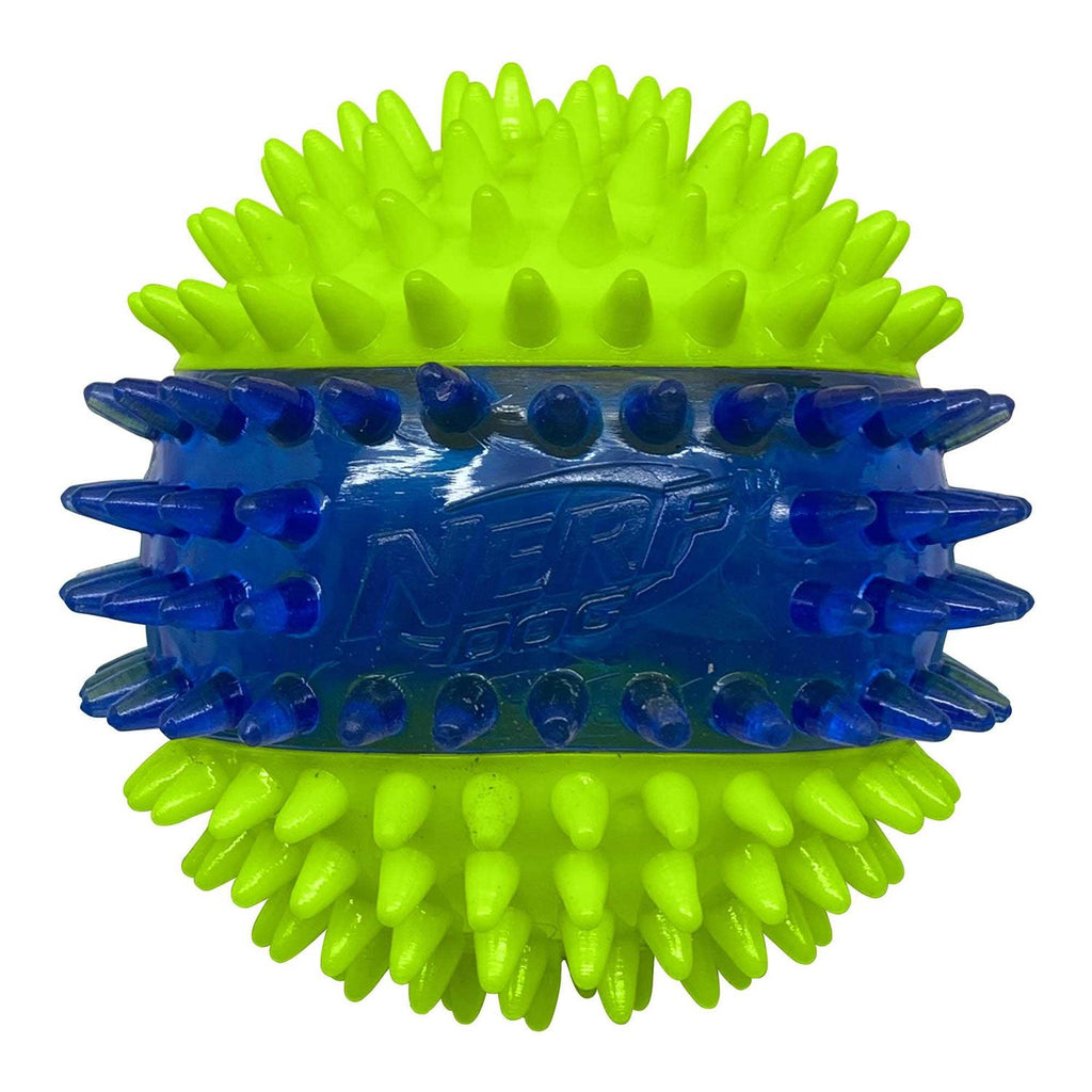 Translucent TPR 3-Part Spike LED & Squeak Ball Dog Toy V167
