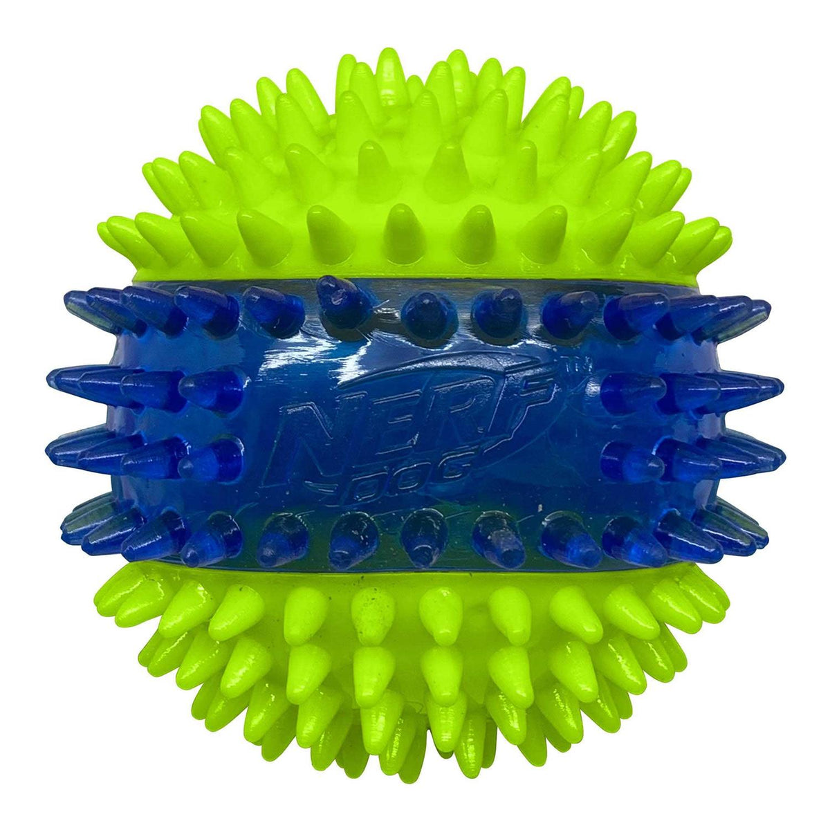 Translucent TPR 3-Part Spike LED & Squeak Ball Dog Toy V167