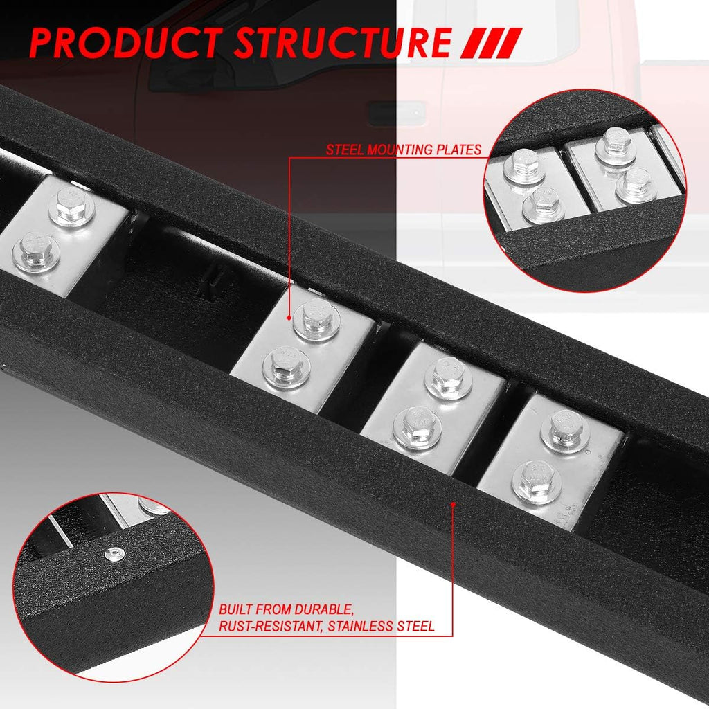 5 Inches Stainless Steel Black Powdercoated Side Step Bar Running Boards V44460