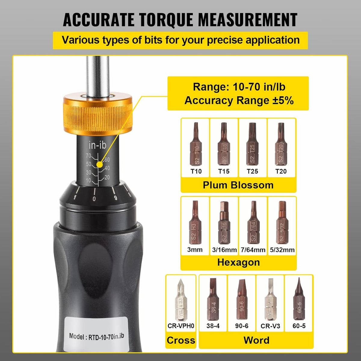 1/4 Drive Adjustable Torque Screwdriver with Bits & Case G272