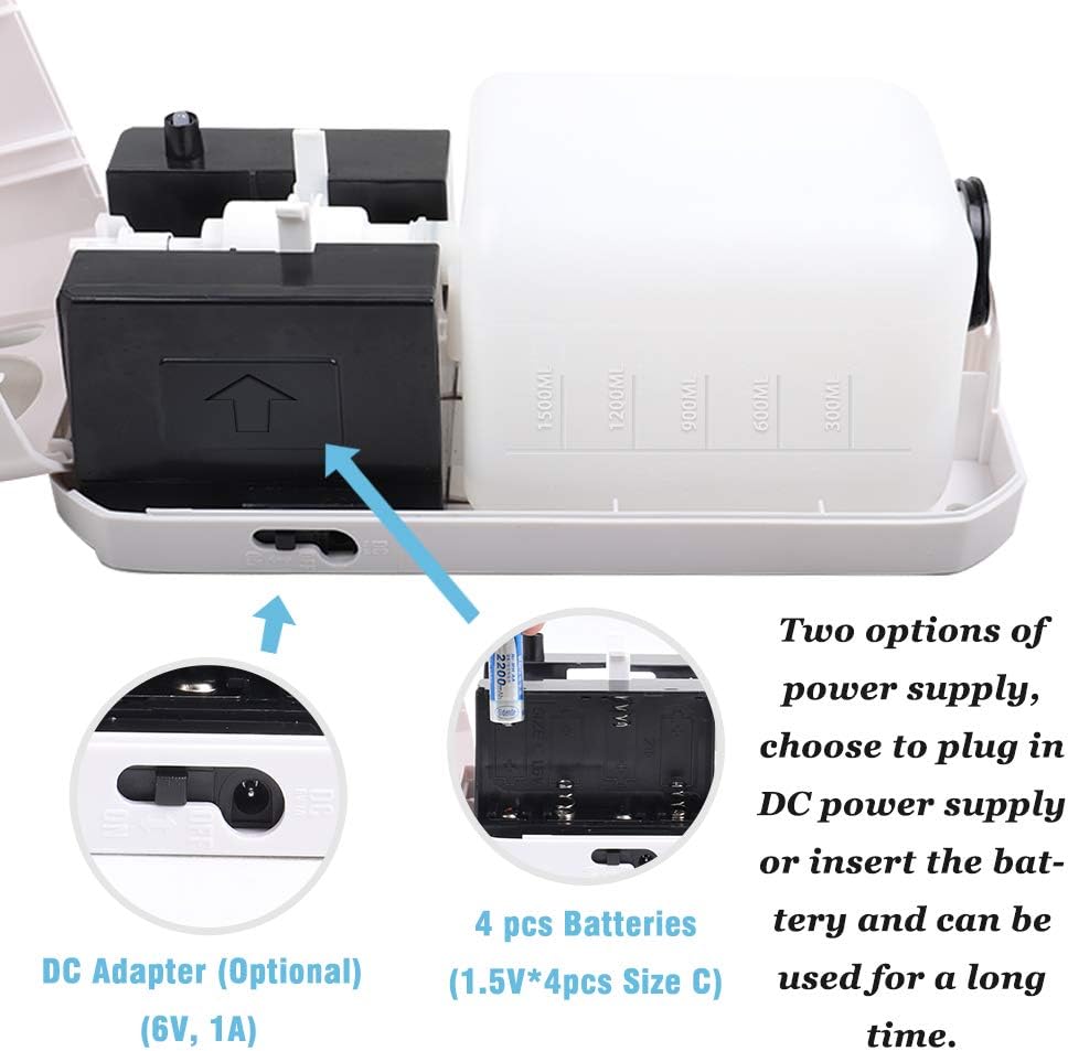 Touchless Automatic Hand Sanitizer Dispenser with Stand, 1500ml Refillable Inner Bottle E8139