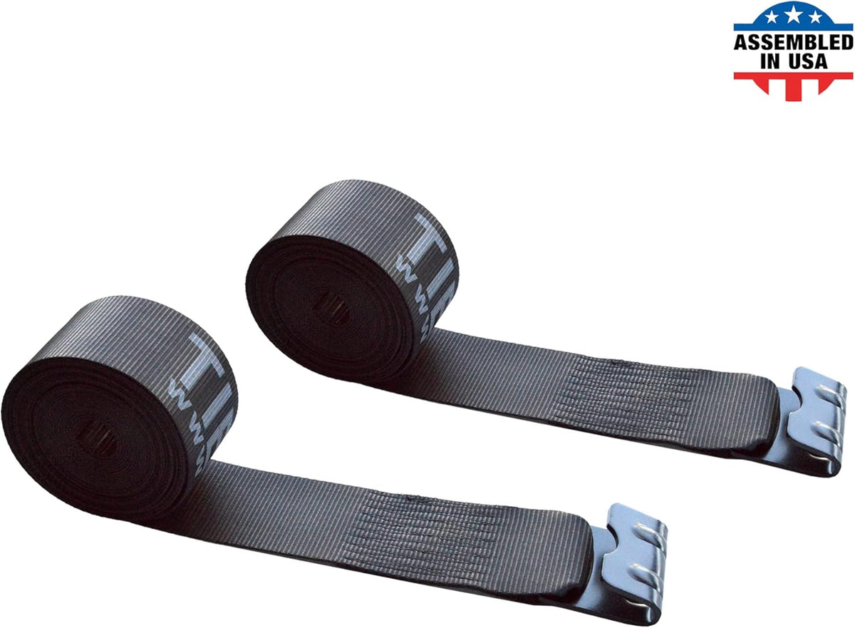 Blue Tie Down Straps Pack of 4 Heavy Duty Winch Strap with Flat Hooks Z16344
