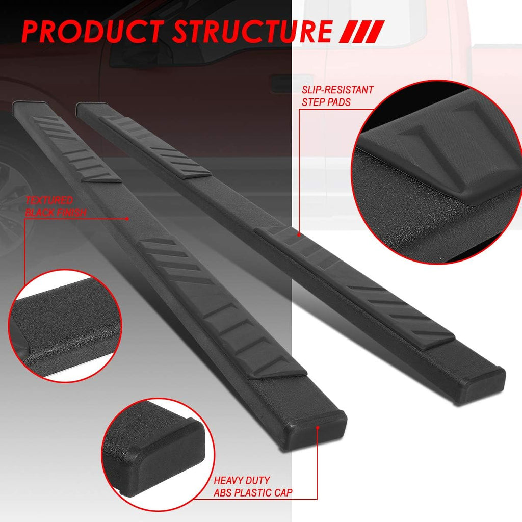 5 Inches Stainless Steel Black Powdercoated Side Step Bar Running Boards V44460