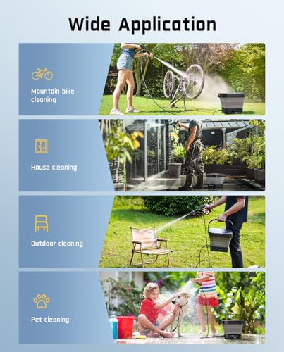 Cordless Electric Pressure Washer with 3.2Gal Tank, 5-in-1 Nozzle, Max 220PSI, 10FT Hose, 4000mAh Lithium Battery, Type-C Charging X657383