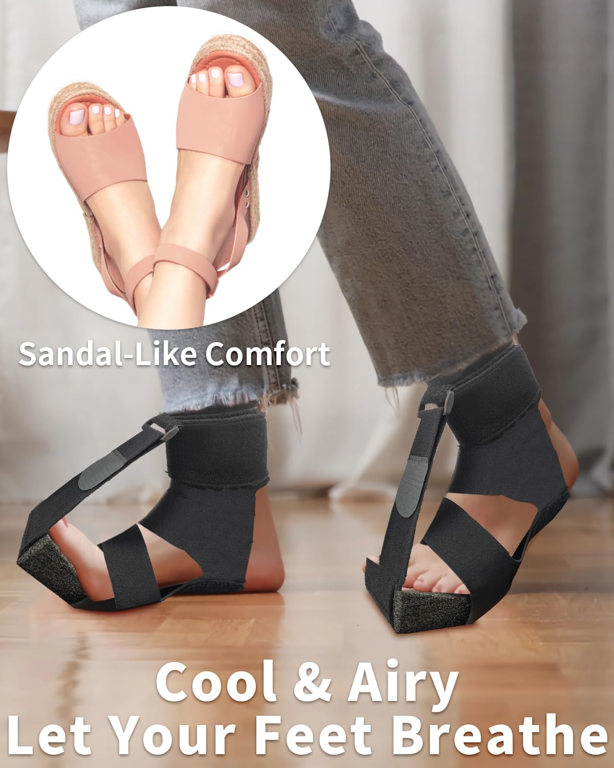 Plantar Fasciitis Night Splint Sock - Open-Toe Foot Brace T221