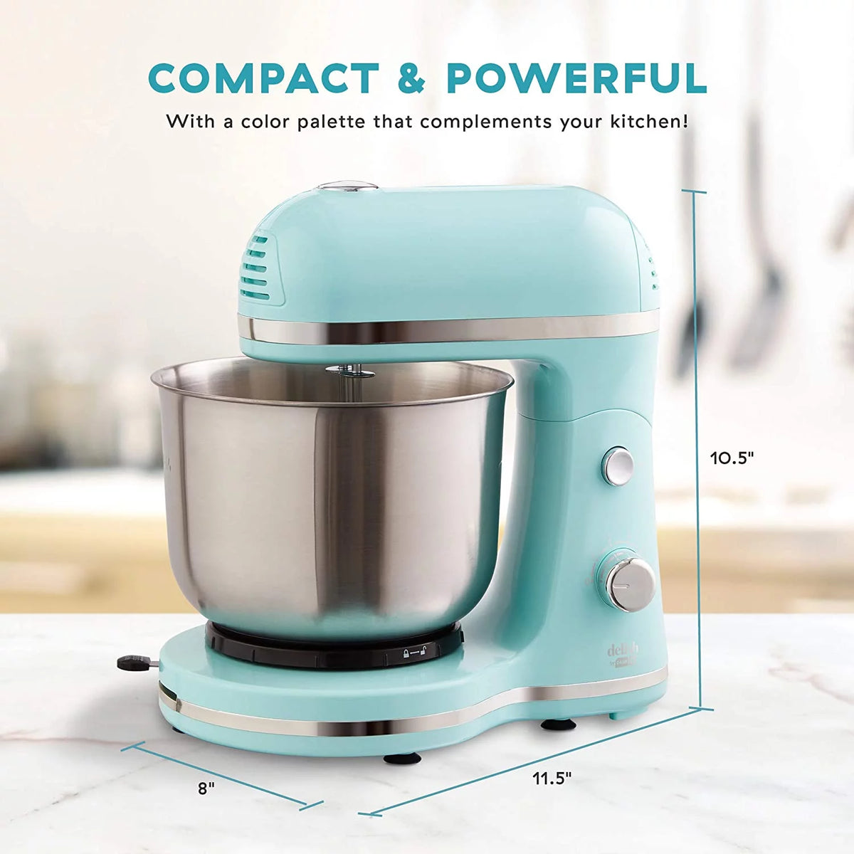 Compact Stand Mixer 3.5 Quart Aqua Blue Z876852