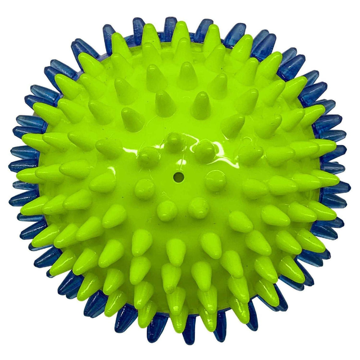 Translucent TPR 3-Part Spike LED & Squeak Ball Dog Toy V167