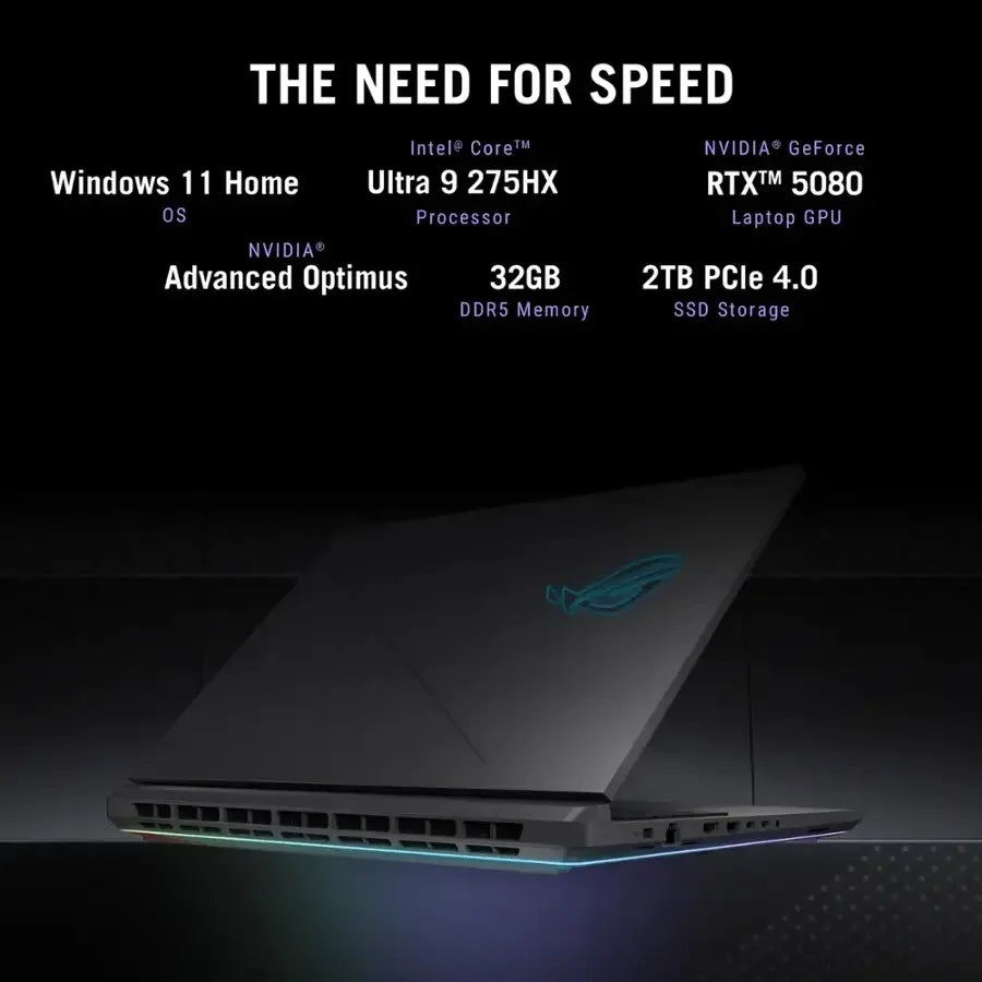 18" 2.5K 240Hz Gaming Laptop Intel Core Ultra 9 HX 32GB RAM NVIDIA GeForce RTX 5080 2TB SSD Eclipse Grey K11756
