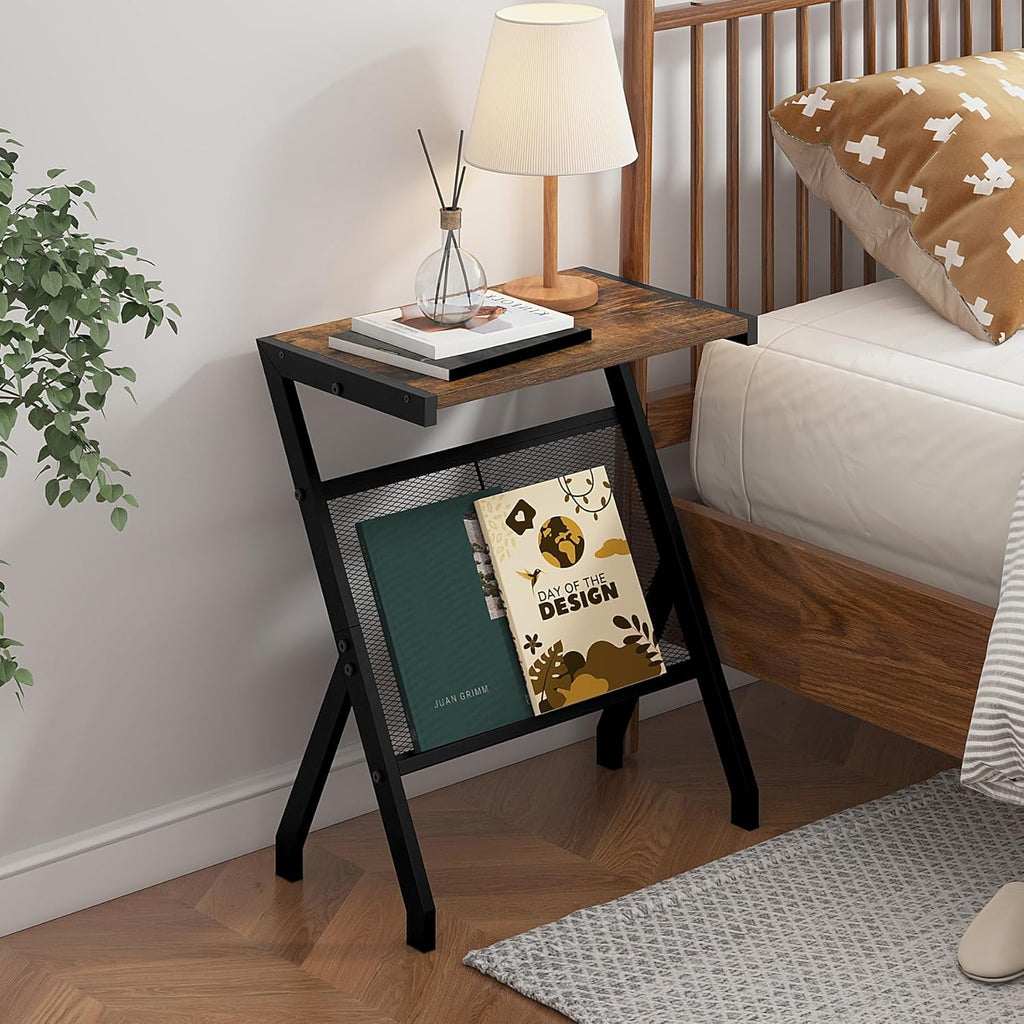 3-Tier Narrow Side Table with Charging Station I6161