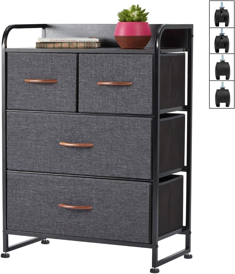 9 Drawer Fabric Dresser with Wooden Top Y694