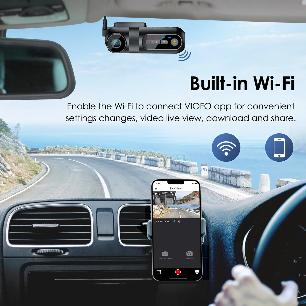 3 Channel Dash Cam with WiFi and GPS F30907