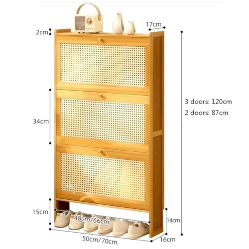 Bamboo Shoe Cabinet with Flip Drawers R22391