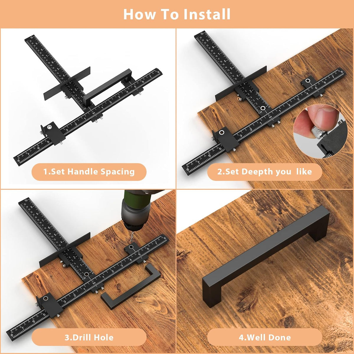 Aluminum Alloy Adjustable Cabinet Hardware Jig R779