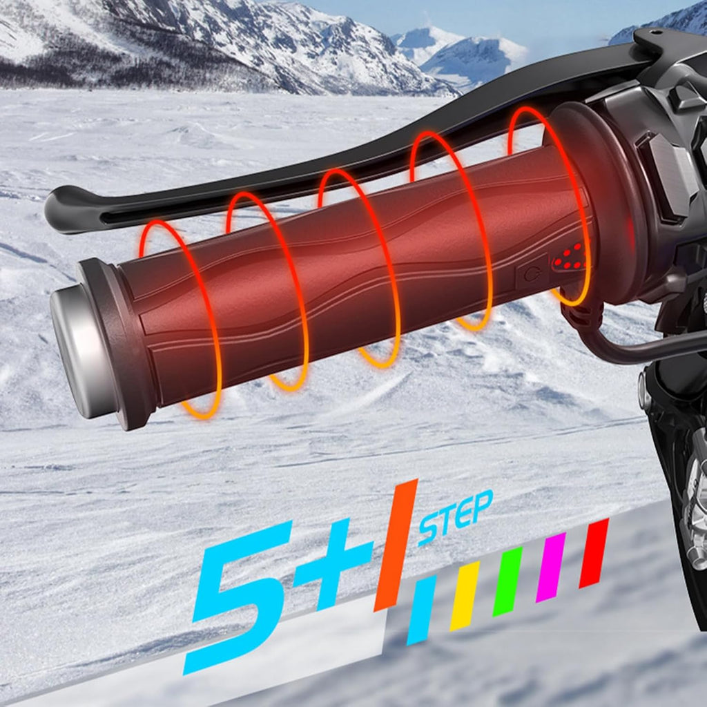 Electric Heated Motorcycle Handlebar Grips 5 Gear Temperature Waterproof V447