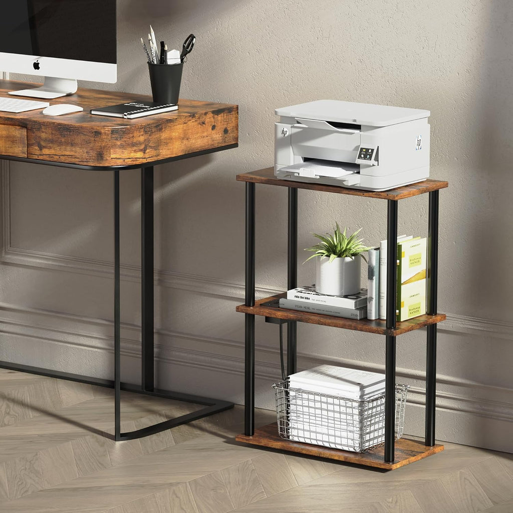 3-Tier Narrow Side Table with Charging Station I6161