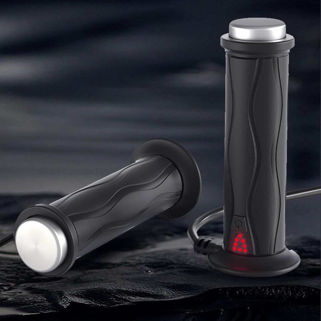 Electric Heated Motorcycle Handlebar Grips 5 Gear Temperature Waterproof V447