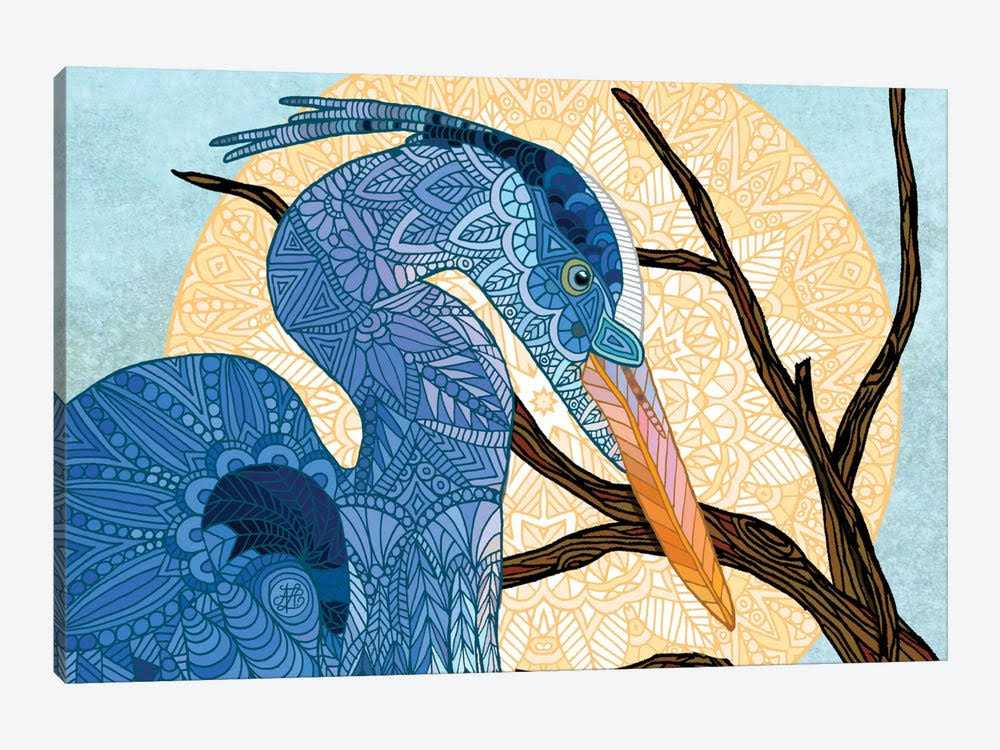 Canvas Prints Egret Sun Animal Art Birds Egrets J388