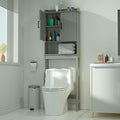Grey Over The Toilet Storage Cabinet with Adjustable Shelf D39627